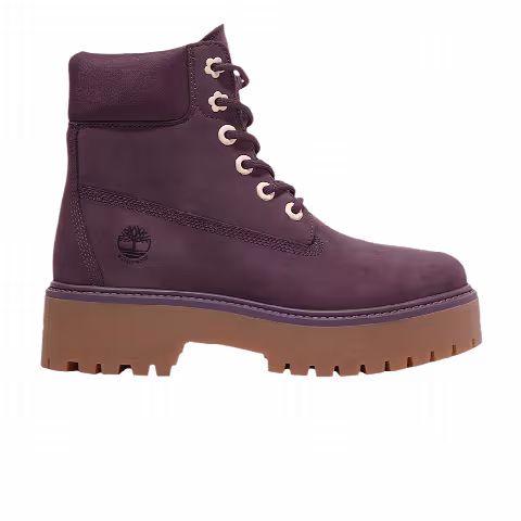 Timberland Wmns Stone Street 6 Inch Premium Platform Boot 'Dark Purple Flower Eyelets'