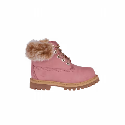Timberland 6 Inch Premium Toddler 'Fur Collar - Dusty Rose'
