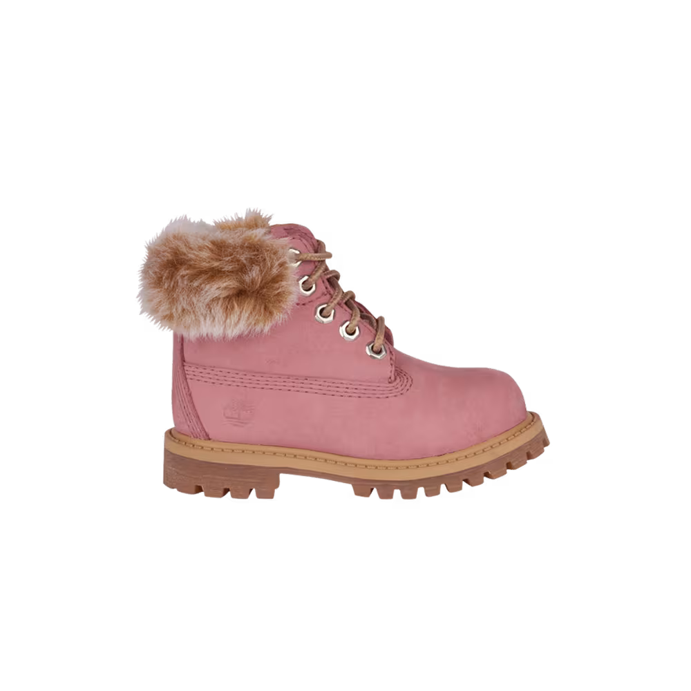 Timberland 6 Inch Premium Toddler Fur Collar - Dusty Rose