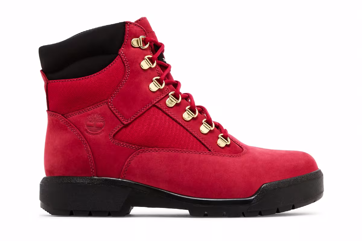 Timberland 6 Inch Field Boot Red Black, view 2