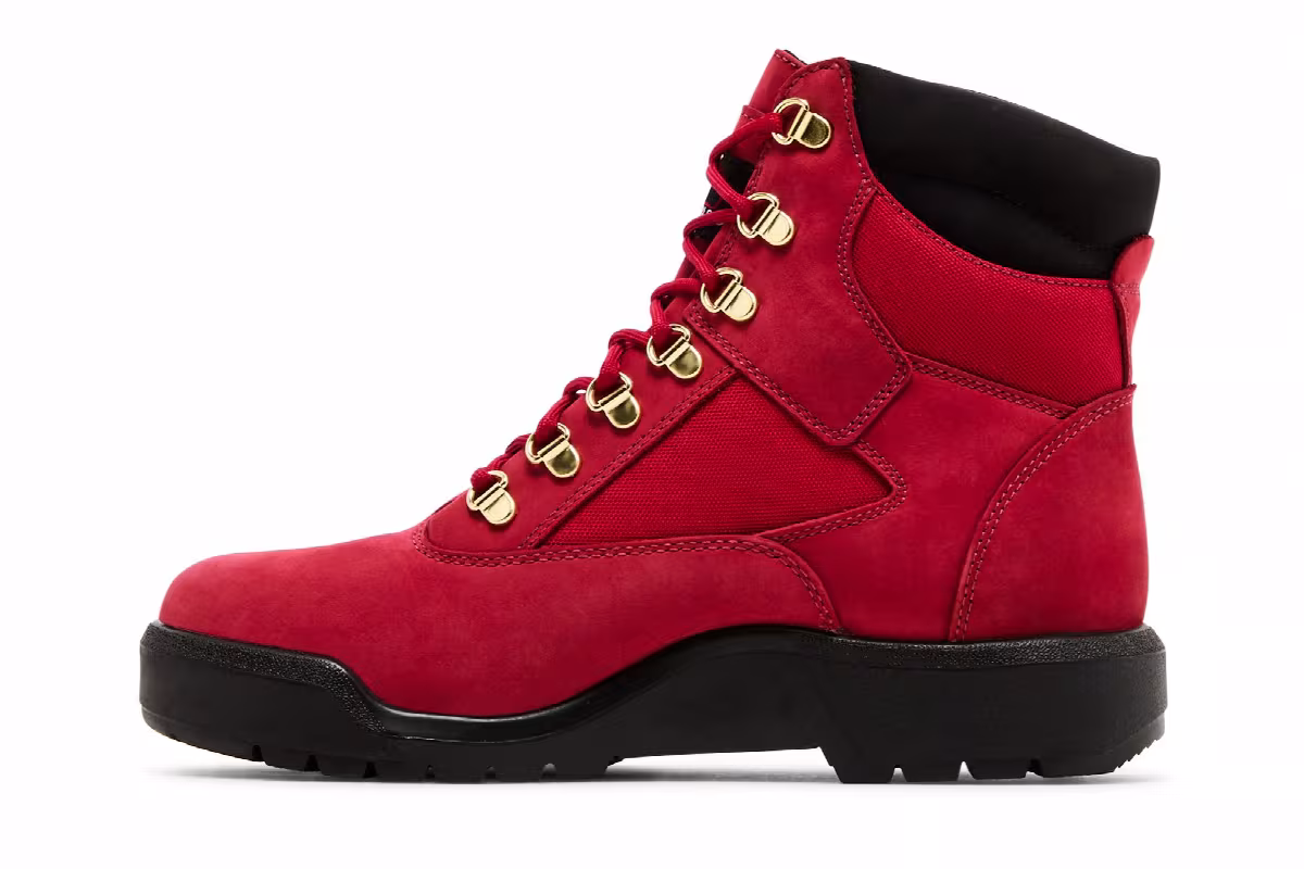 Timberland 6 Inch Field Boot Red Black, view 4