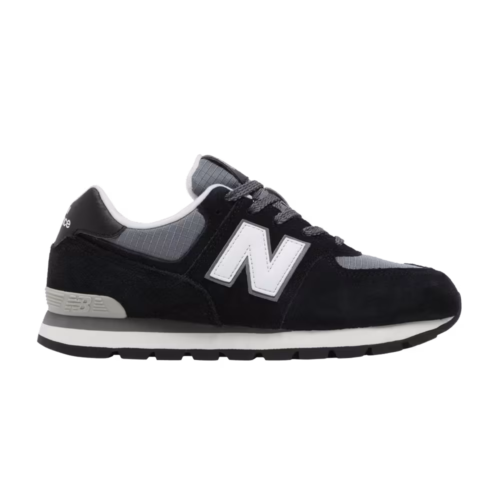 New Balance 574 Big Kid Wide Black White