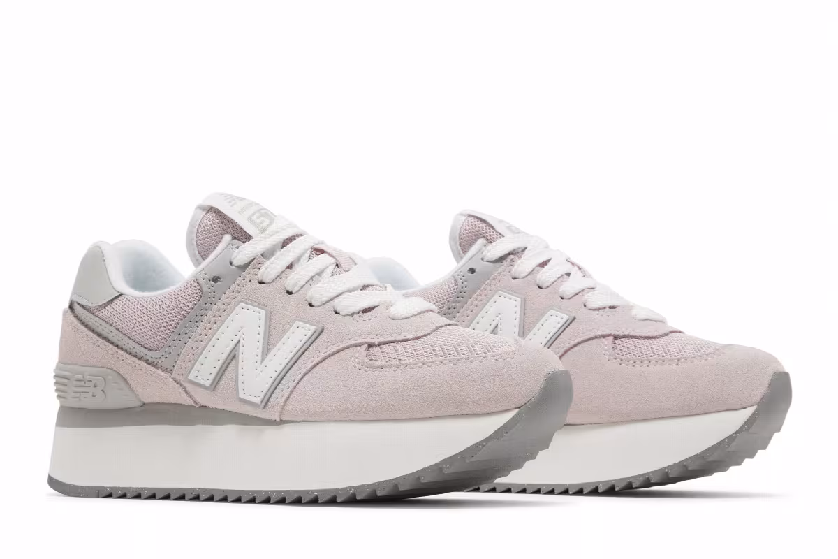 New Balance Women's 574+ Stone Pink, view 9
