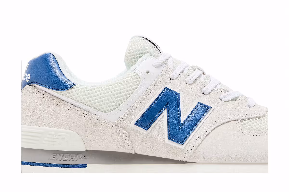 New Balance 574 Rugged White Royal Blue, view 3