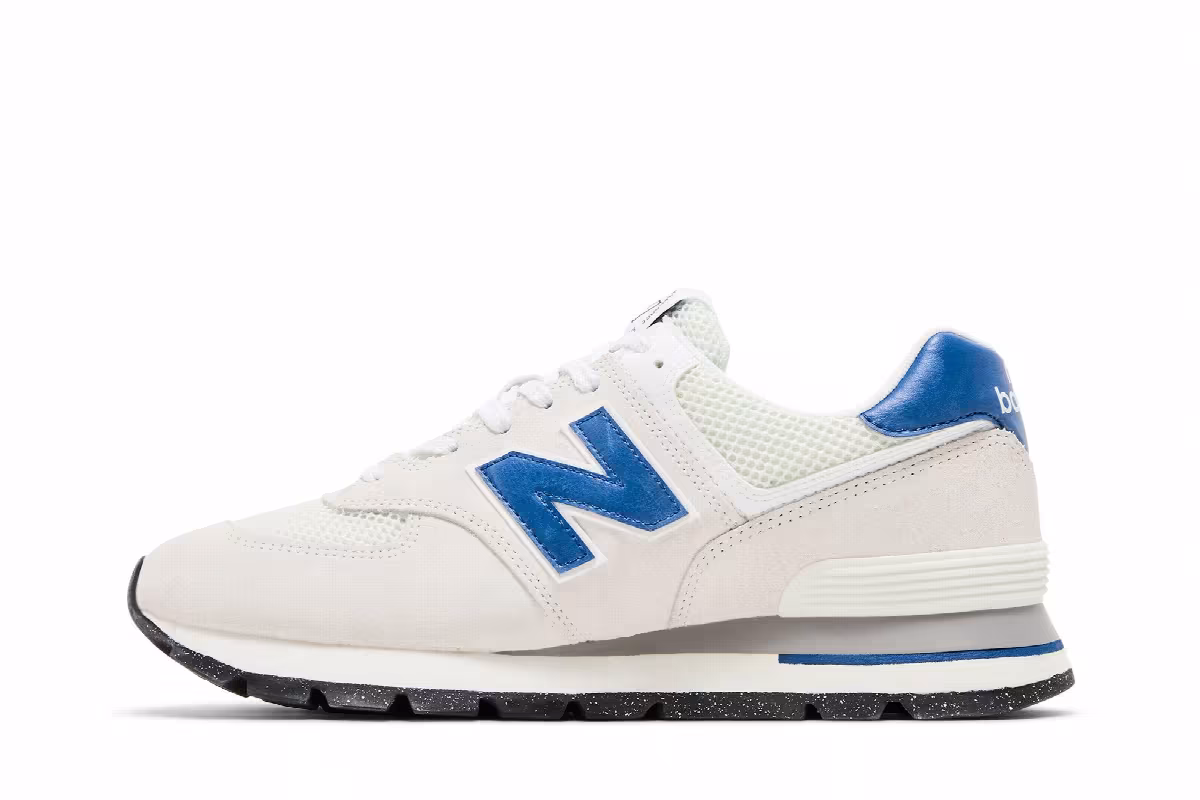 New Balance 574 Rugged White Royal Blue, view 4