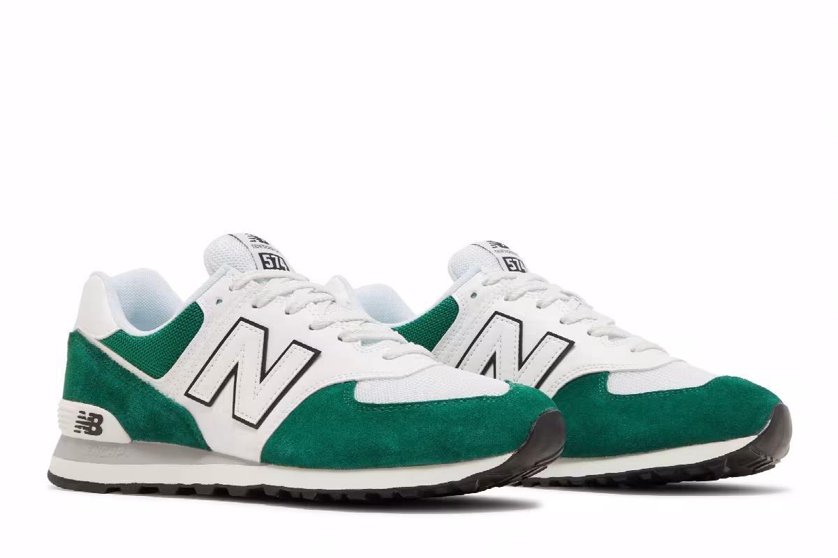 New Balance 574 Classic Pine White, view 9
