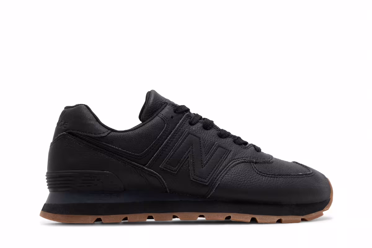 New Balance 574 Black Phantom Gum, view 2