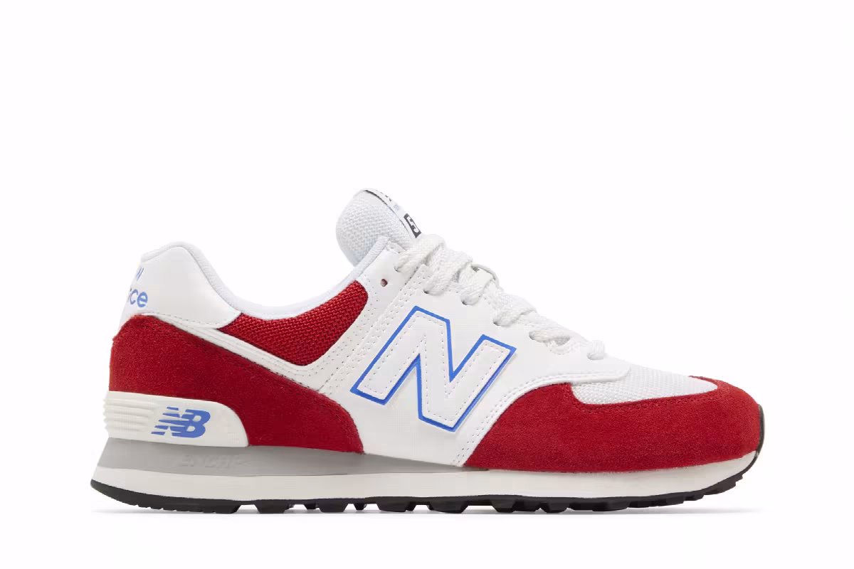 New Balance 574 Red White, view 2