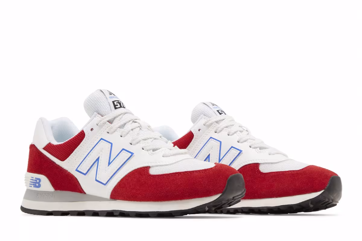 New Balance 574 Red White, view 9