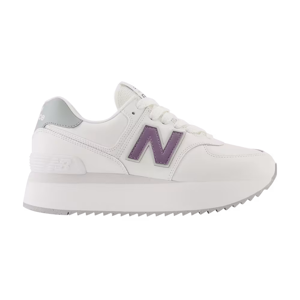 New Balance Women's 574+ White Nori Pink