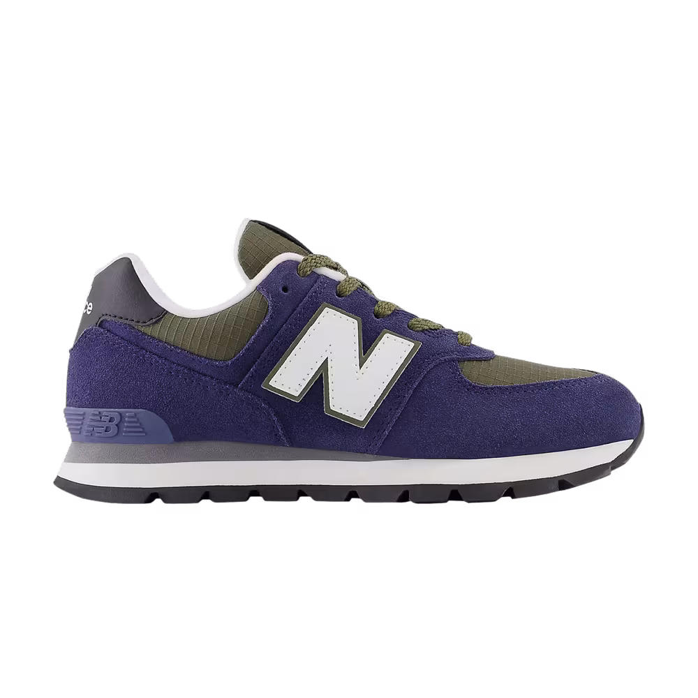 New Balance 574 Big Kid Team Navy Dark Moss