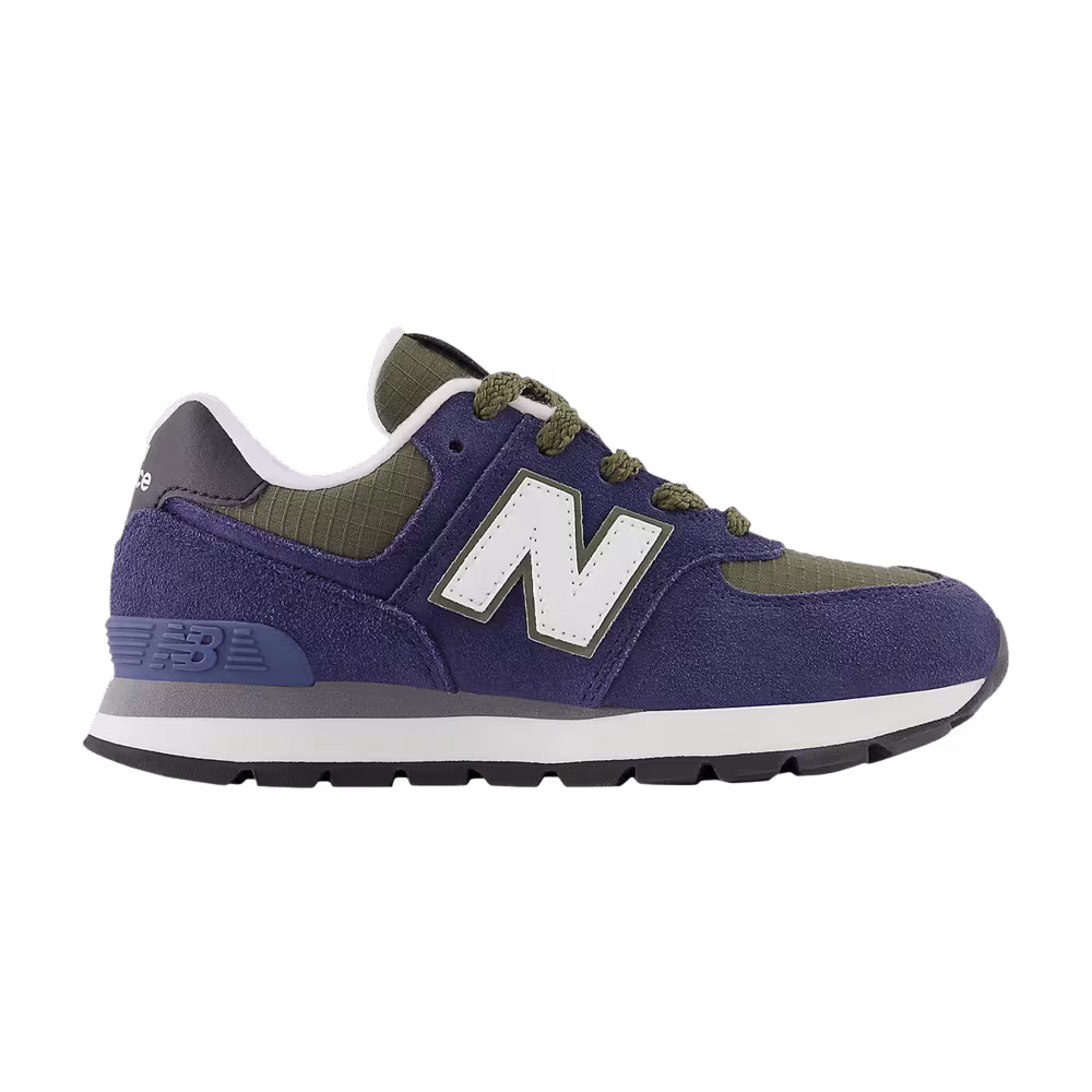 New Balance 574 Little Kid Wide Team Navy Dark Moss