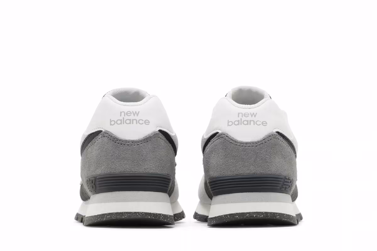 New Balance 574 Big Kid Wide Blacktop White, view 7