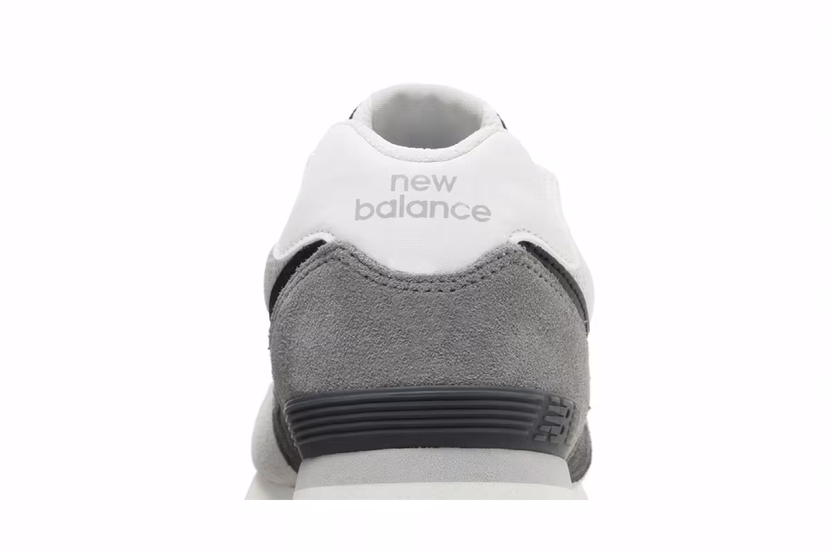 New Balance 574 Big Kid Wide Blacktop White, view 8