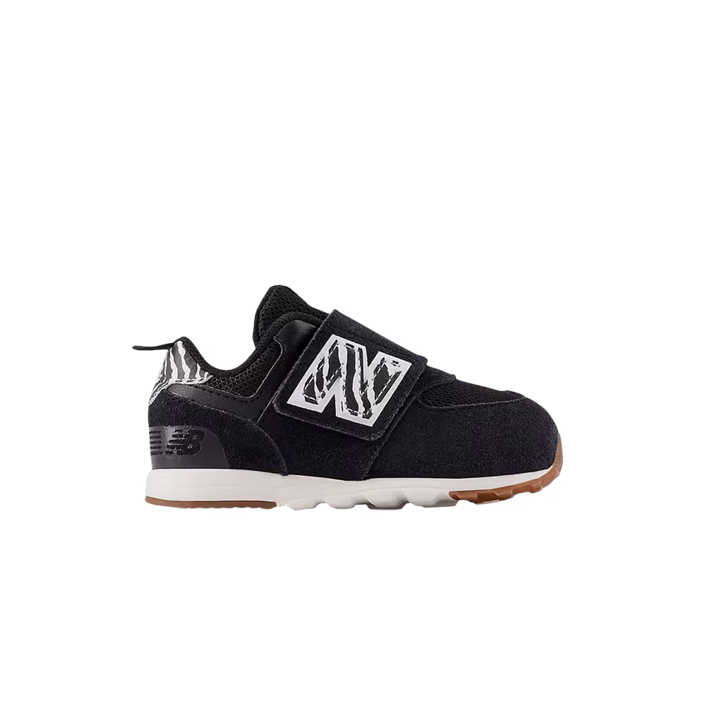 New Balance 574 New-B Hook & Loop Toddler X-Wide Zebra