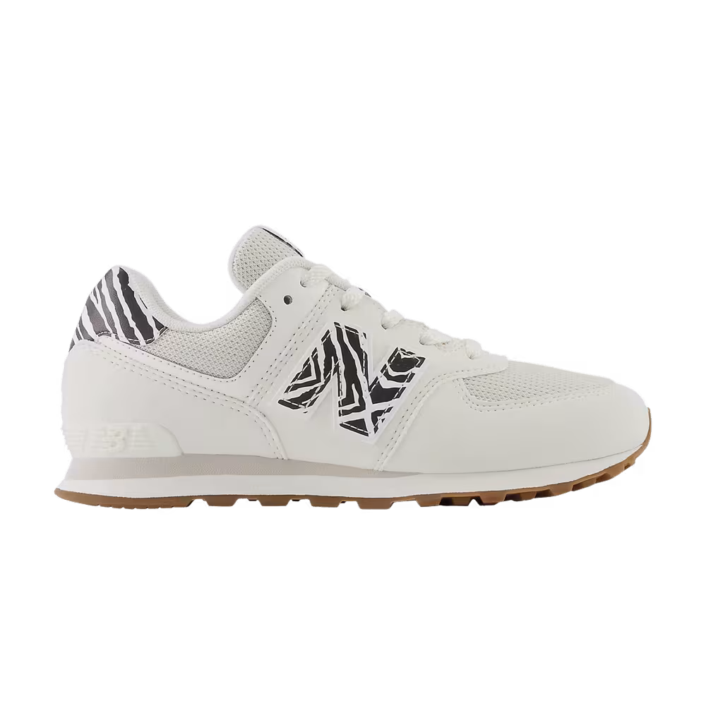 New Balance 574 Big Kid Wide Sea Salt Zebra