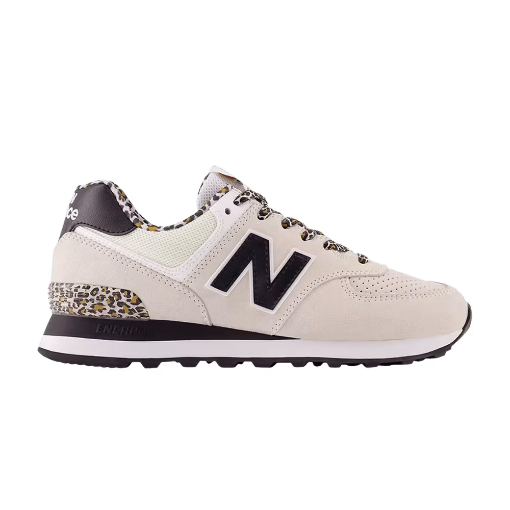 New Balance Women's 574 White Leopard