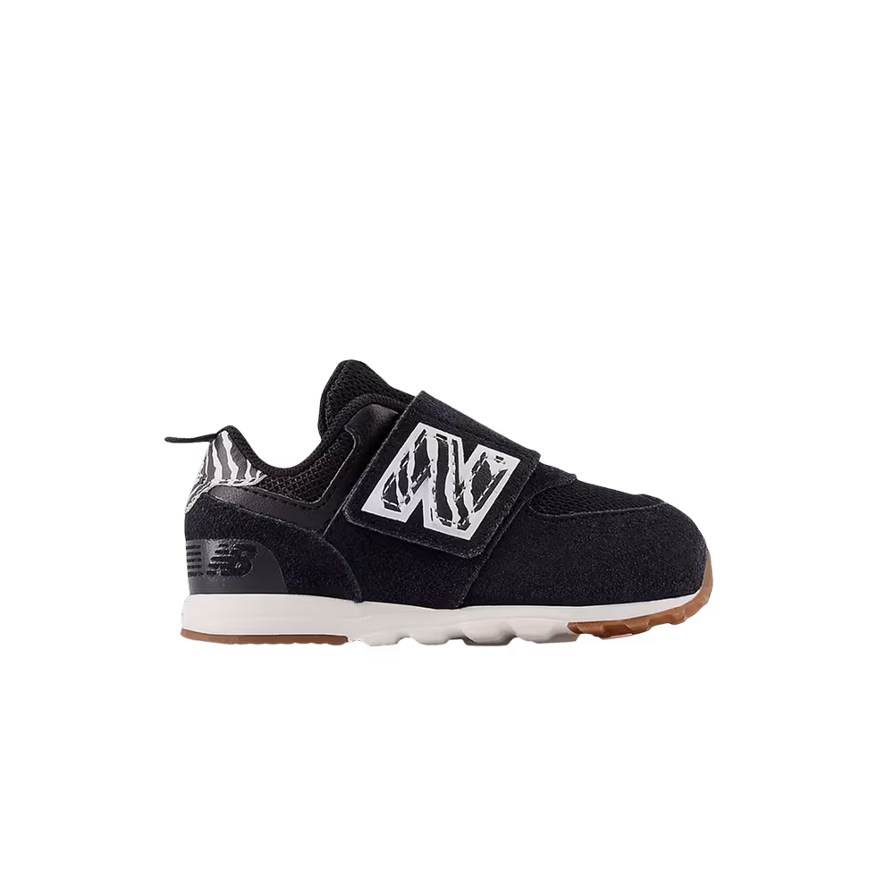 New Balance 574 New-B Hook & Loop Toddler Wide Zebra