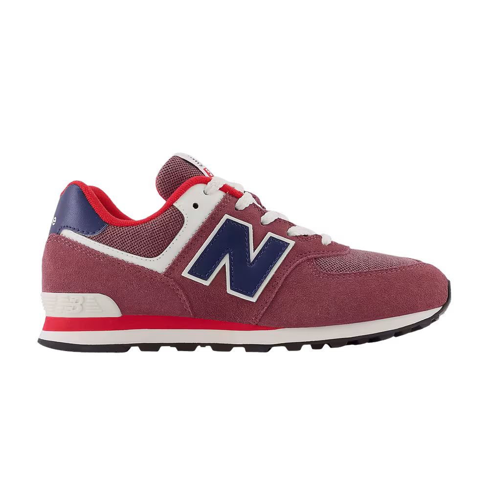 New Balance 574 Big Kid Wide Washed Burgundy Navy