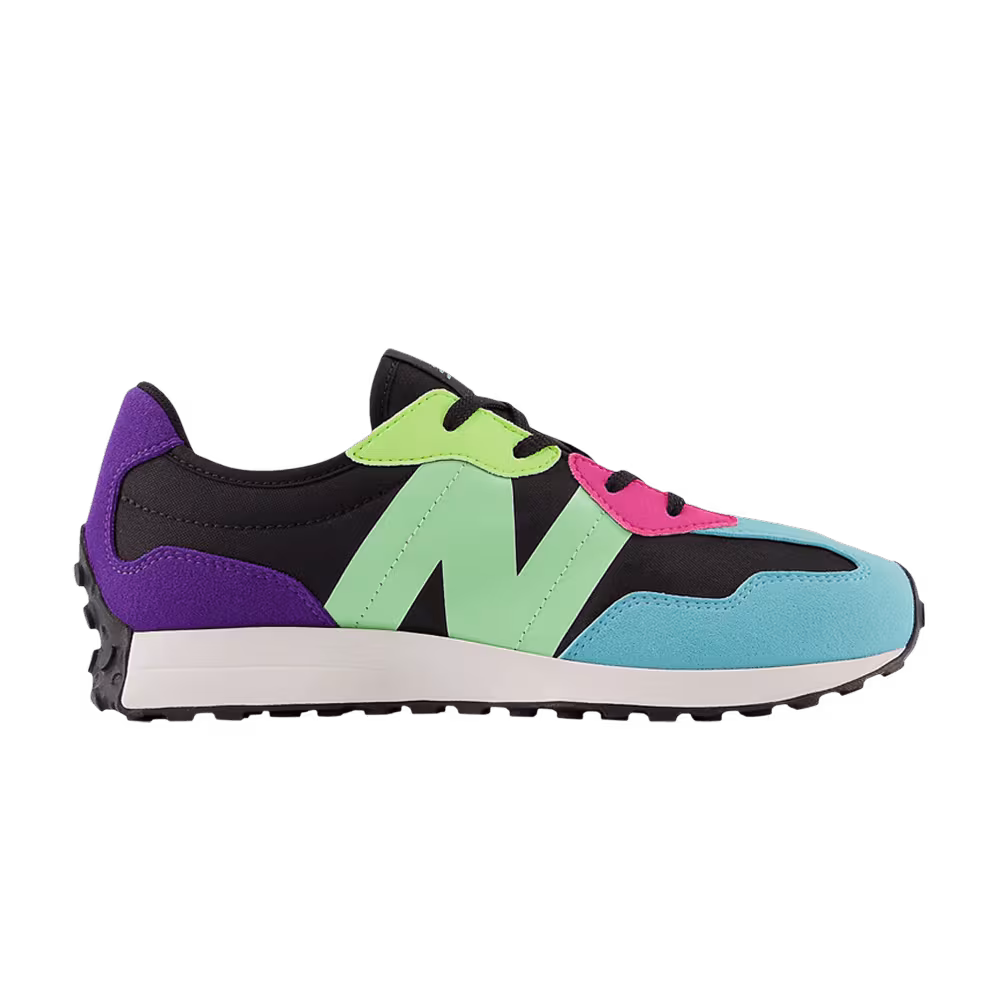 New Balance 327 Big Kid Wide Black Green Purple