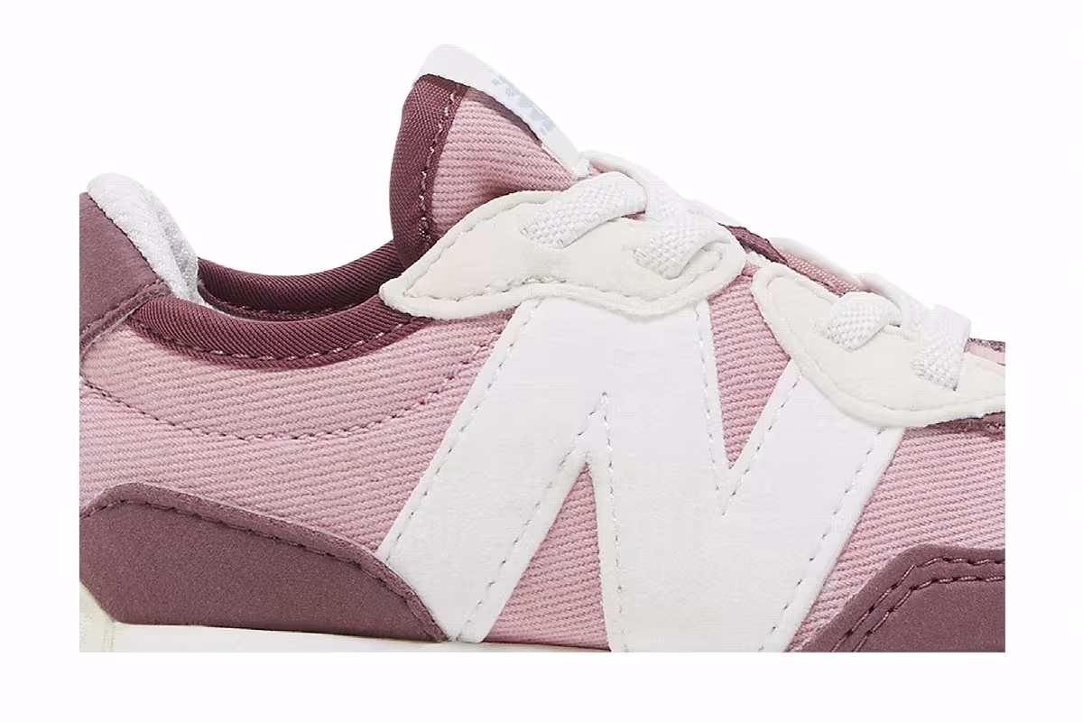 New Balance 327 Bungee Lace Toddler Washed Burgundy Hazy Rose, view 3