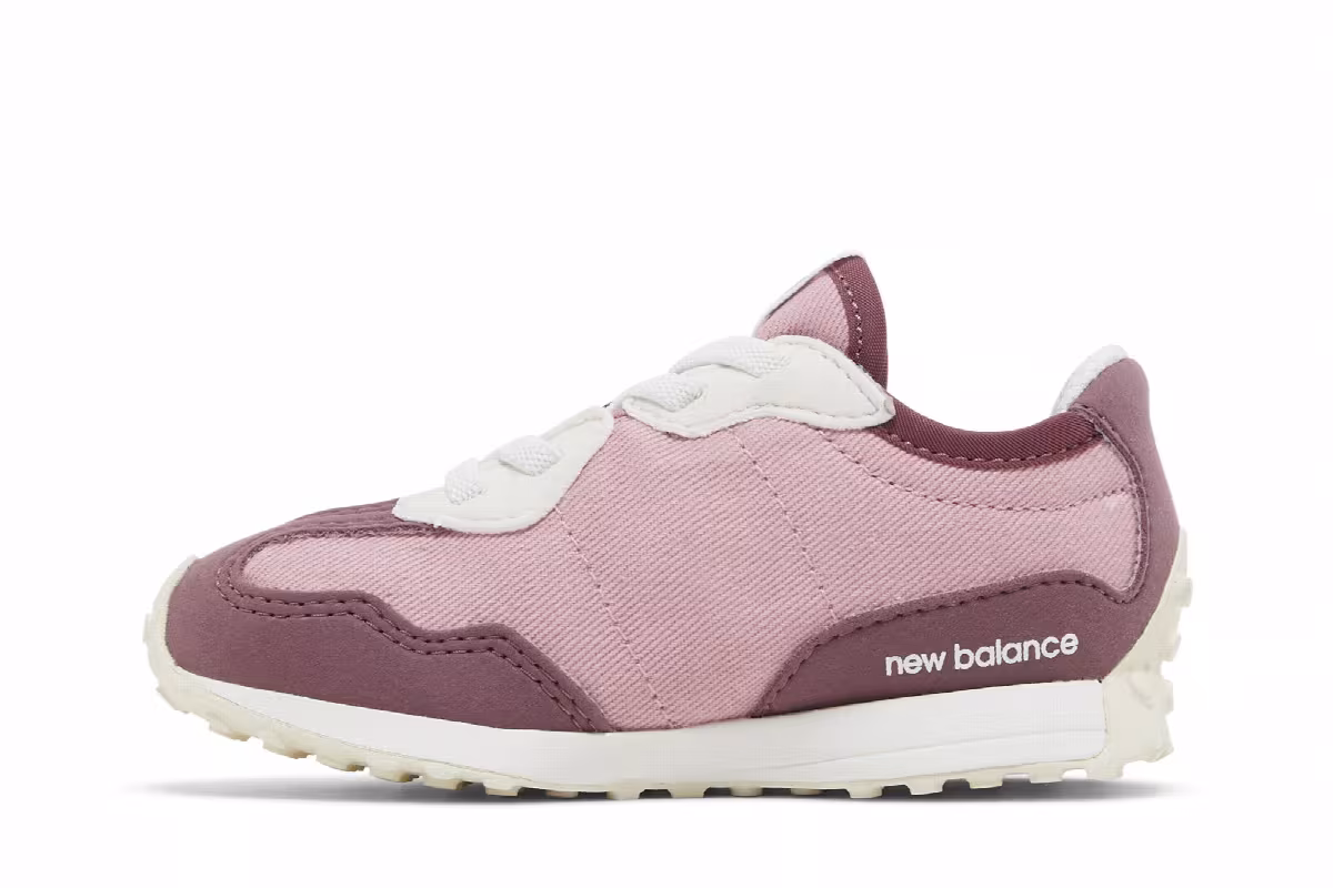 New Balance 327 Bungee Lace Toddler Washed Burgundy Hazy Rose, view 4