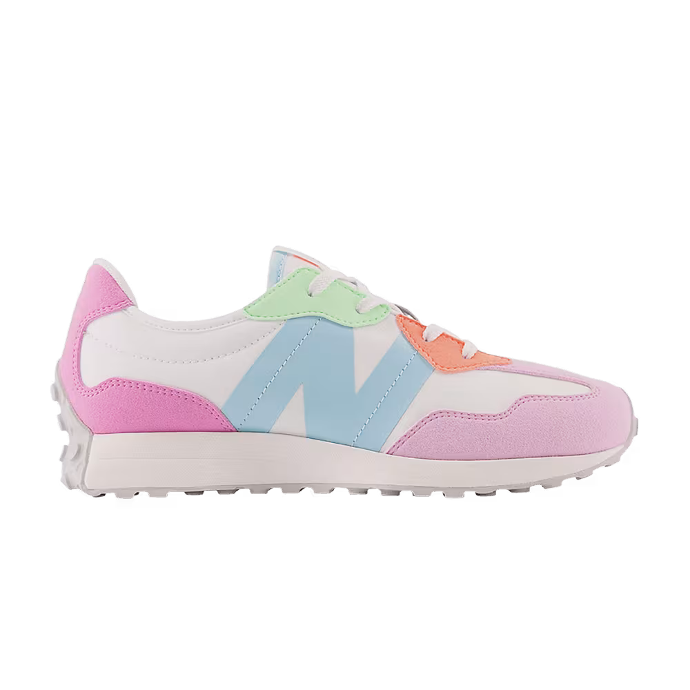 New Balance 327 Big Kid Wide Raspberry Bleach Blue