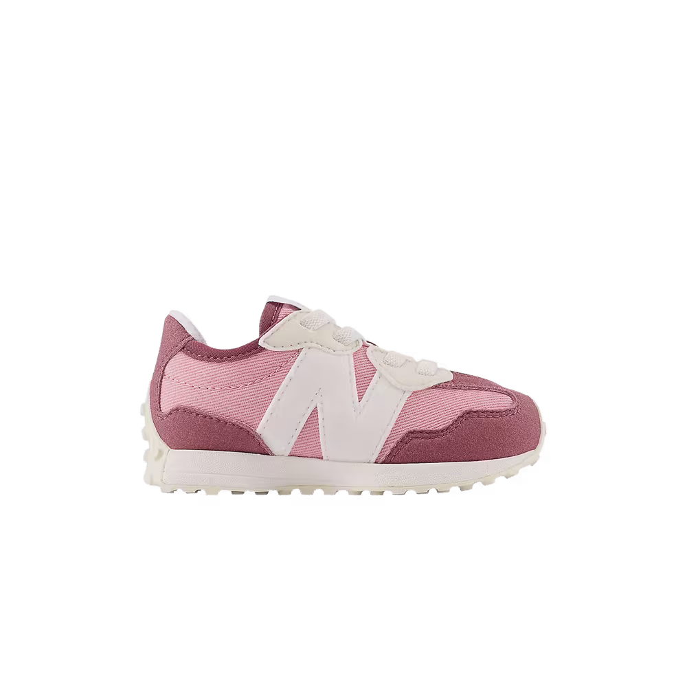 New Balance 327 Bungee Lace Toddler Wide Washed Burgundy Hazy Rose