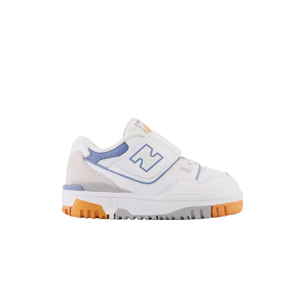 New Balance 550 Bungee Lace Top Strap Toddler White Mercury Blue
