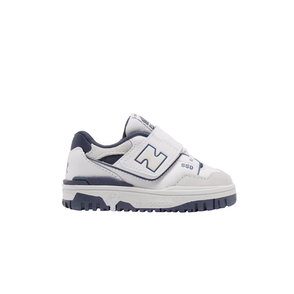 New Balance 550 Bungee Lace Top Strap Toddler White Vintage Indigo