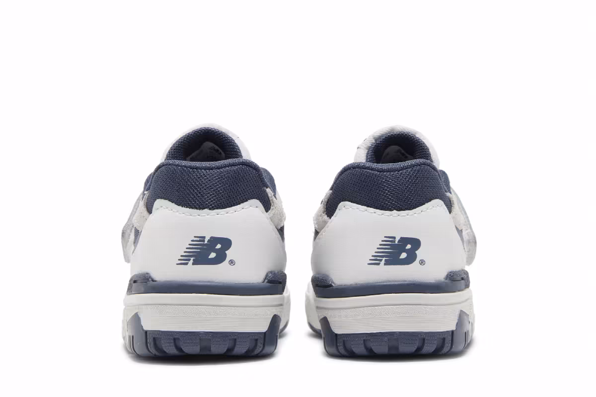 New Balance 550 Bungee Lace Top Strap Toddler White Vintage Indigo, view 7