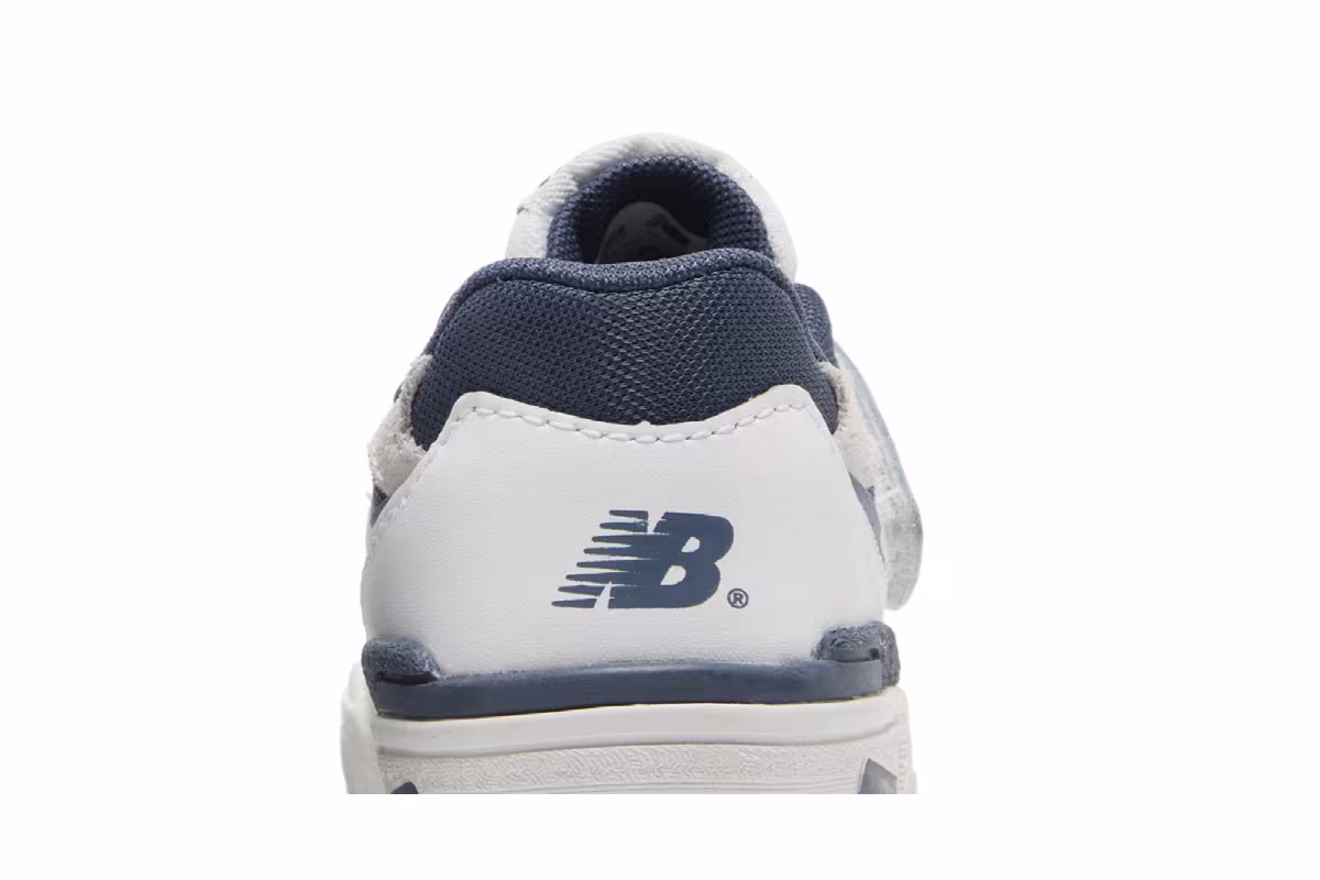 New Balance 550 Bungee Lace Top Strap Toddler White Vintage Indigo, view 8