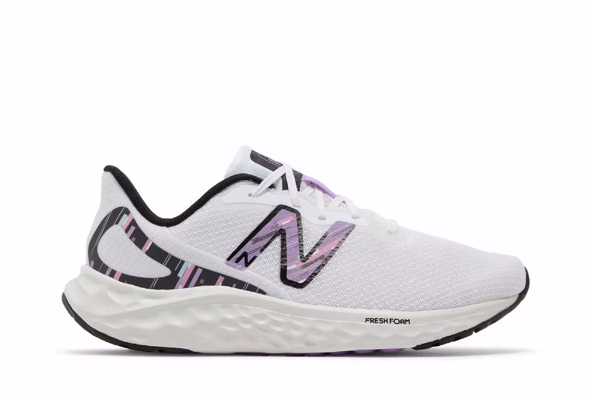 New Balance Women's Fresh Foam Arishi v4 White Purple Fade, view 2