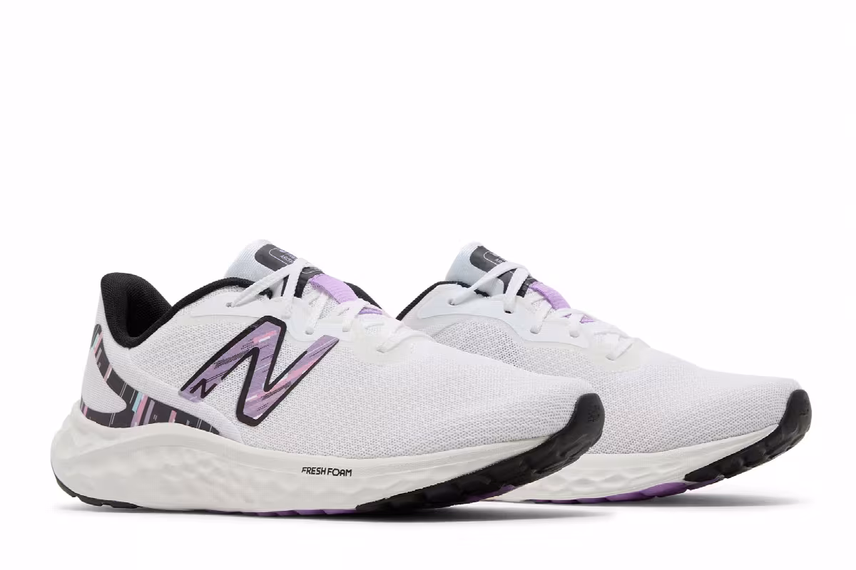 New Balance Women's Fresh Foam Arishi v4 White Purple Fade, view 9