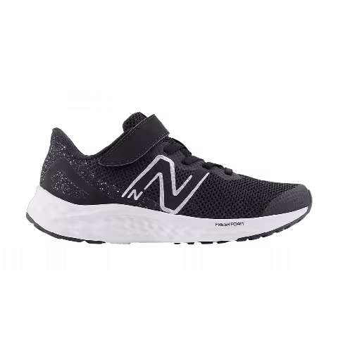 New Balance Fresh Foam Arishi v4 Bungee Lace Top Strap Little Kid 'Black Silver Metallic'
