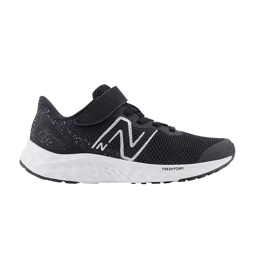 New Balance Fresh Foam Arishi v4 Bungee Lace Top Strap Little Kid X-Wide Black Silver Metallic