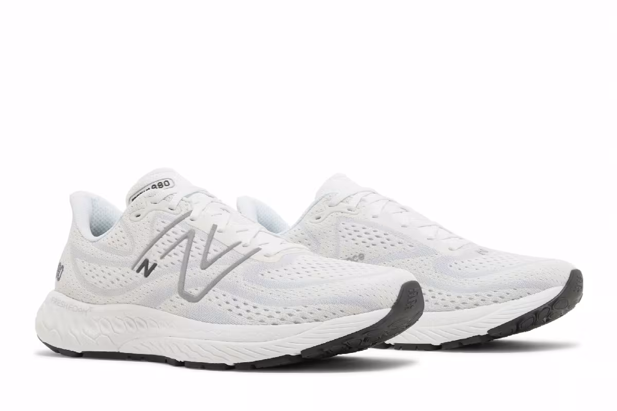 New Balance Fresh Foam X 880v13 4E Wide White Silver Metallic, view 9