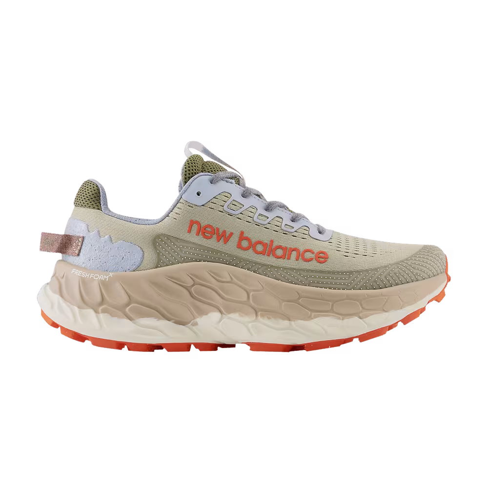 New Balance Fresh Foam X More Trail v3 2E Wide Fatigue Green Poppy