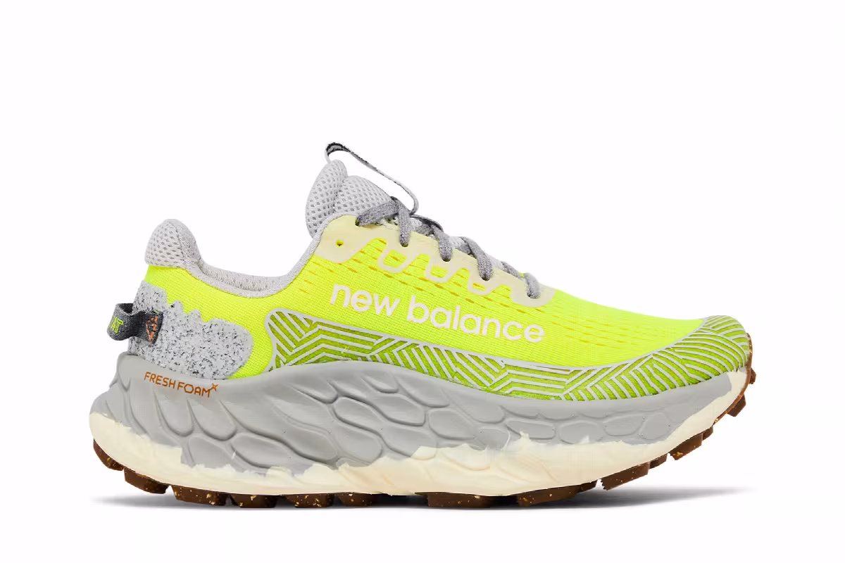 New Balance Women's Fresh Foam X More Trail v3 Wide Yellow Concrete, view 2