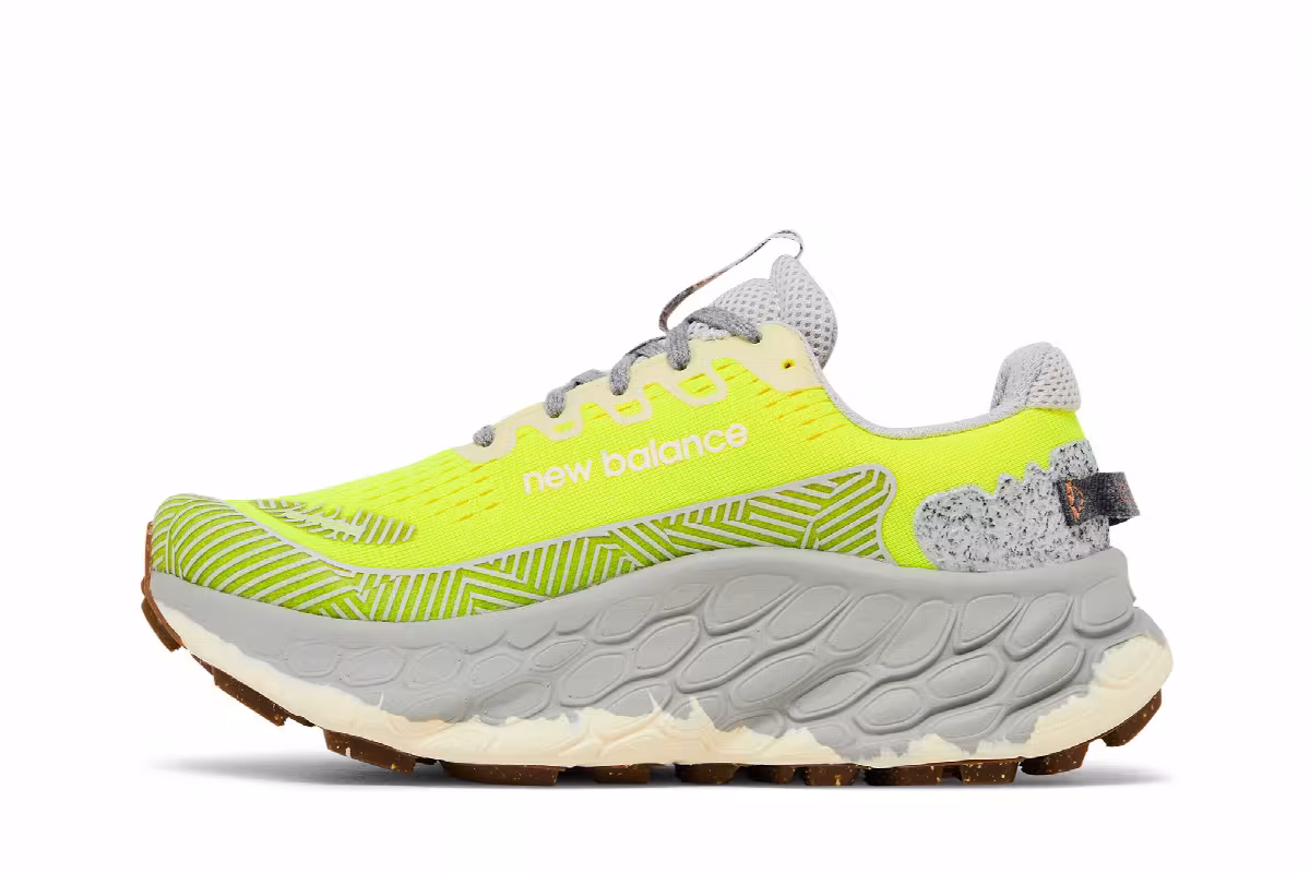 New Balance Women's Fresh Foam X More Trail v3 Wide Yellow Concrete, view 4