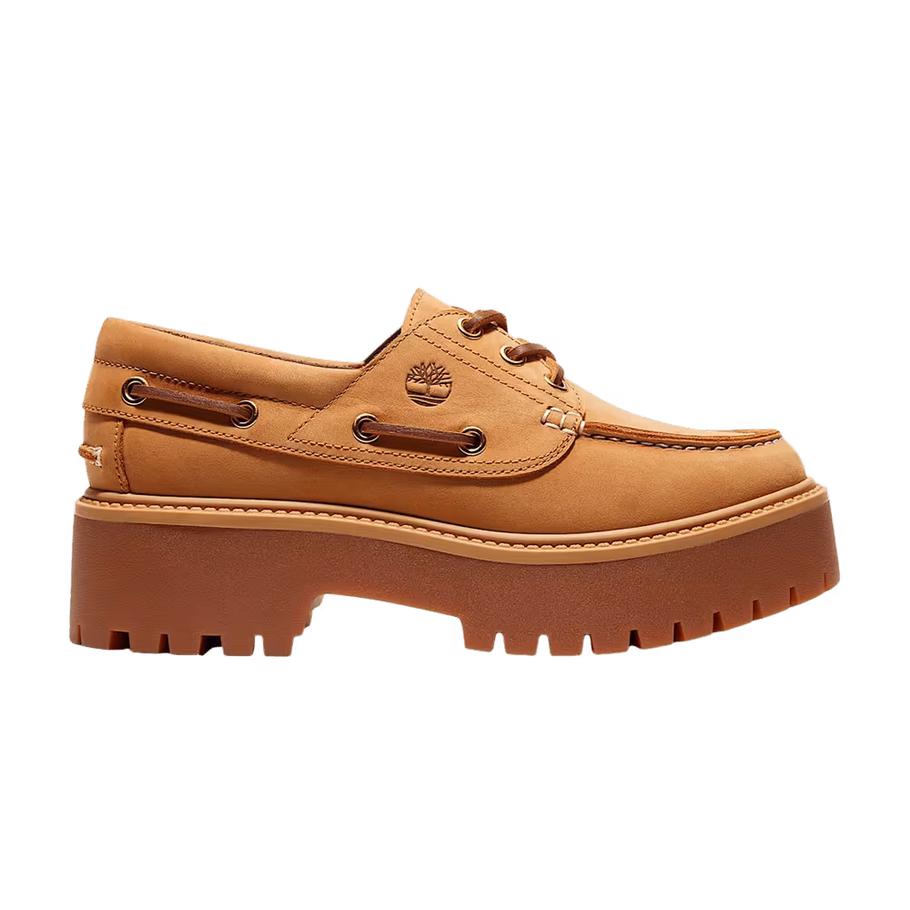 Timberland Women's Stone Street Platform Boat Shoe Wheat