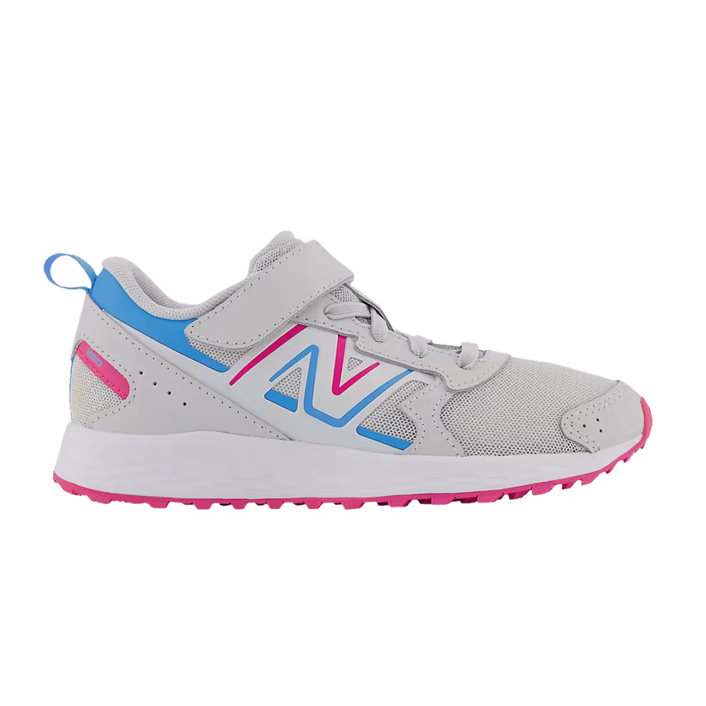 New Balance Fresh Foam 650 Bungee Lace Top Strap Big Kid X-Wide Summer Fog Hi-Pink