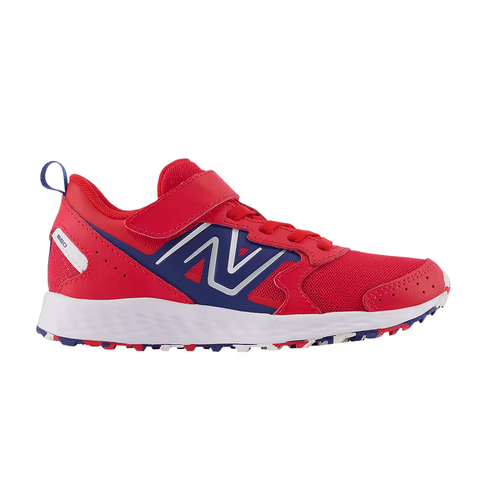 New Balance Fresh Foam 650 Bungee Lace Top Strap Big Kid Wide Team Red Night Sky