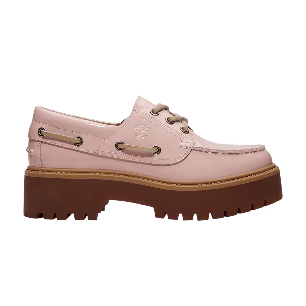 Timberland Women's Stone Street Platform Boat Shoe Patent Leather - Light Pink