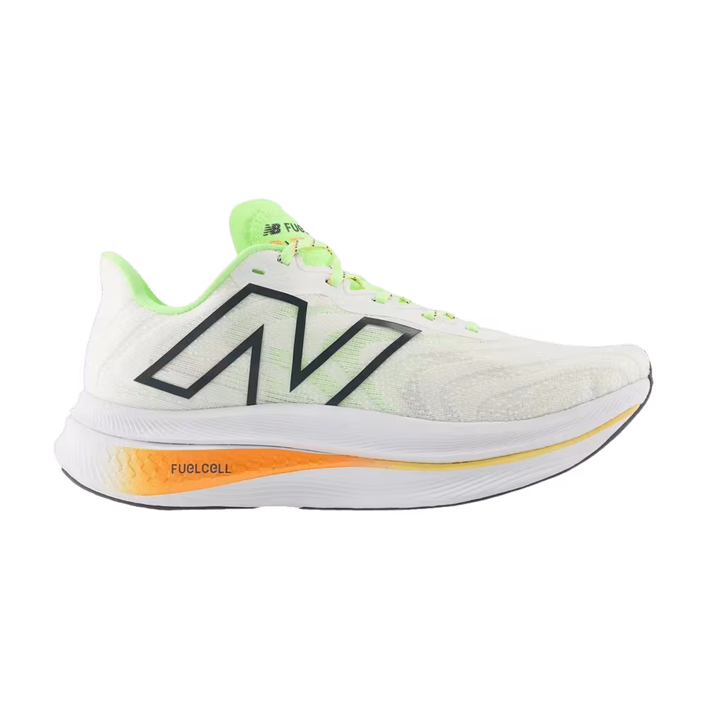 New Balance FuelCell SuperComp Trainer v2 2E Wide White Lime Hot Mango