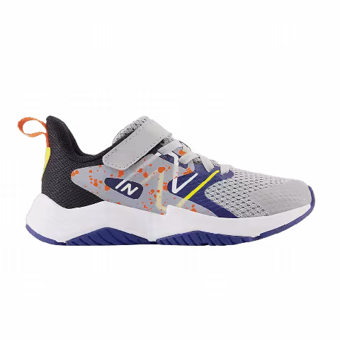 New Balance Rave Run v2 Bungee Lace Top Strap Big Kid Wide 'Rain Cloud Blaze Orange'