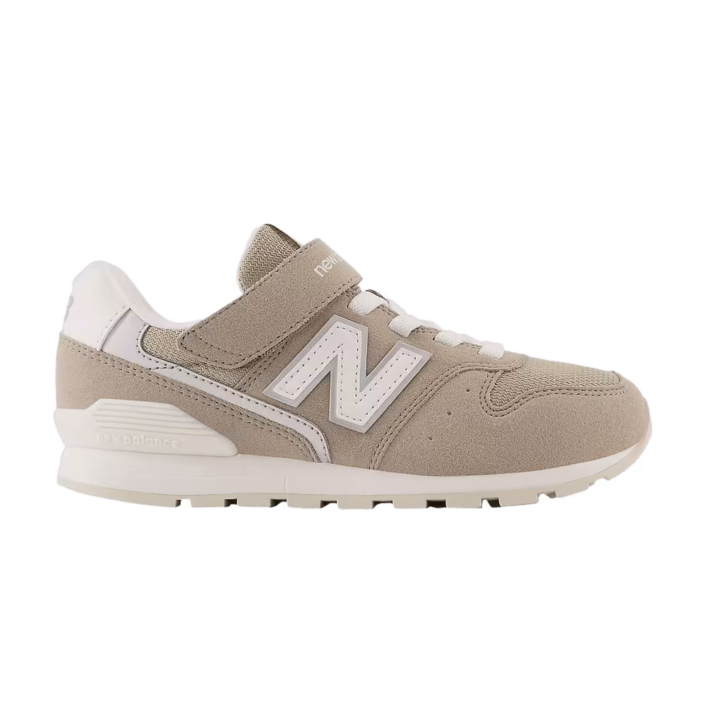 New Balance 996 Bungee Lace Top Strap Big Kid Wide Aluminum Grey