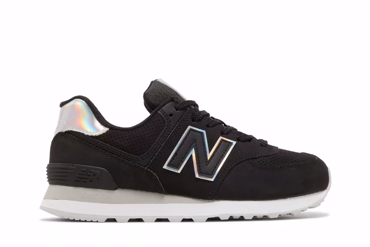 New Balance Women's 574 Black Rain Cloud, view 2