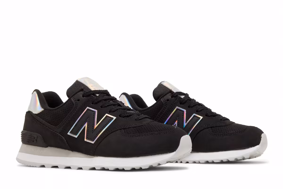 New Balance Women's 574 Black Rain Cloud, view 9