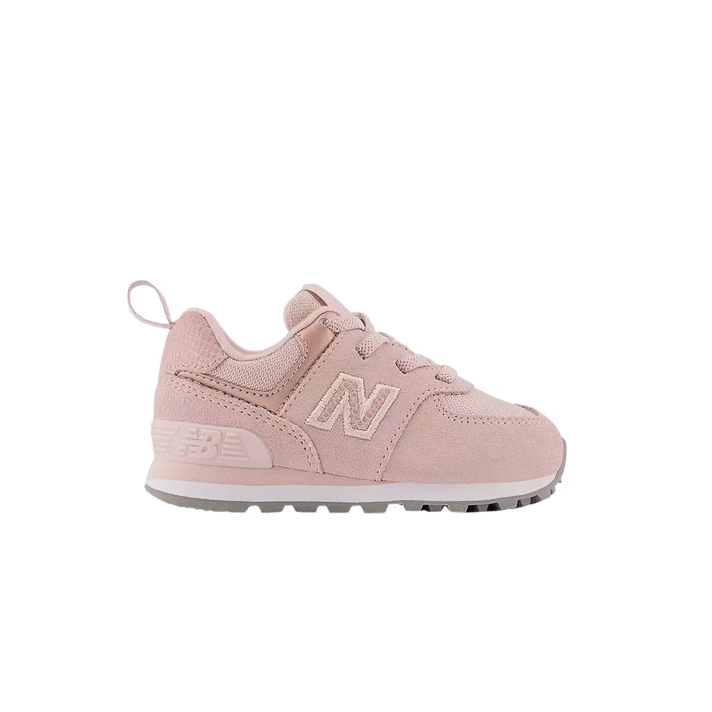 New Balance 574 Bungee Lace Toddler Pink Haze White